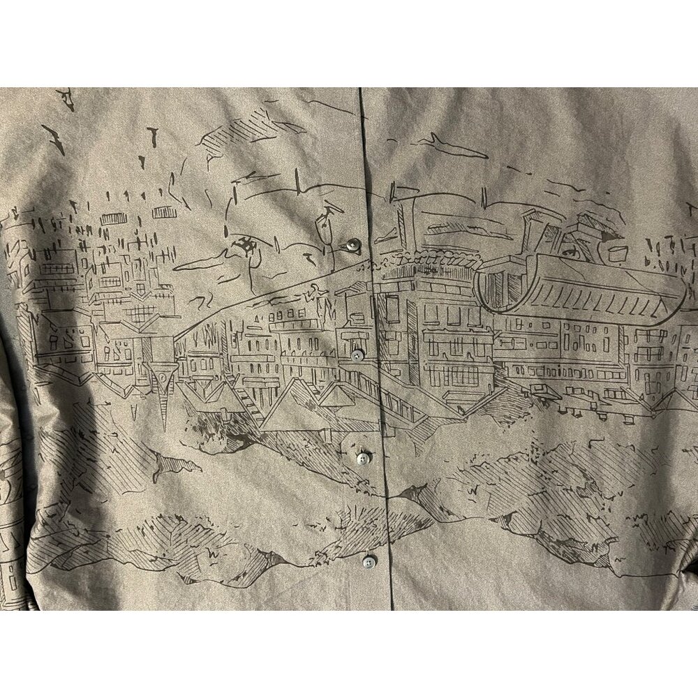 Daniel Cremieux XL Gray Button Up Shirt With Scenic Sketch Design Lightweight - Picture 6 of 7